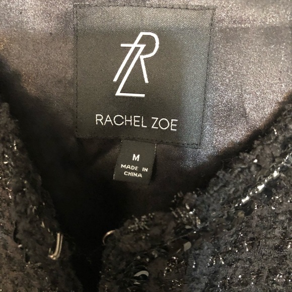 Rachel  Zoe  size medium black  vest w/ silver threading and sequin trim - Picture 5 of 15